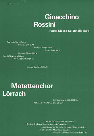 Giocchino Rossini, Motettenchor Lörrach