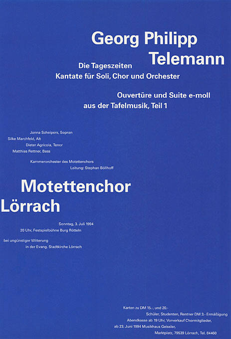 Georg Philipp Telemann, Motettenchor Lörrach