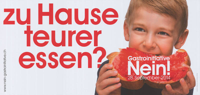 Zu Hause teurer essen? Gastroinitiative Nein!