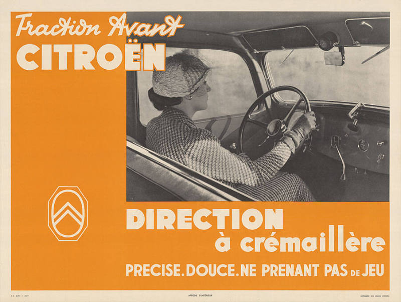 Traction Avant, Citroën, Direction à crémaillère