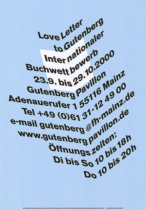 Love Letter to Gutenberg, Internationaler Buchwettbewerb, Gutenberg Pavillon, Mainz