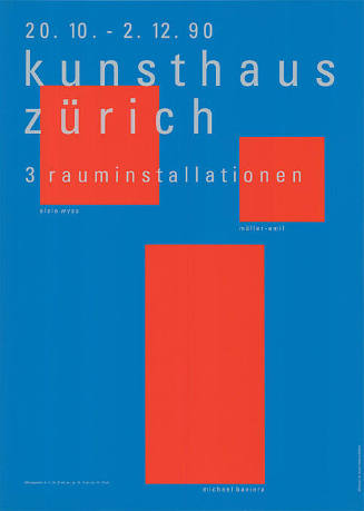 3 Rauminstallationen, Kunsthaus Zürich