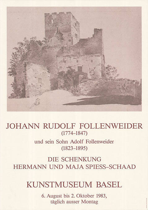 Johann Rudolf Follenweider, Die Schenkung Hermann und Maja Spiess-Schaad, Kunstmuseum Basel