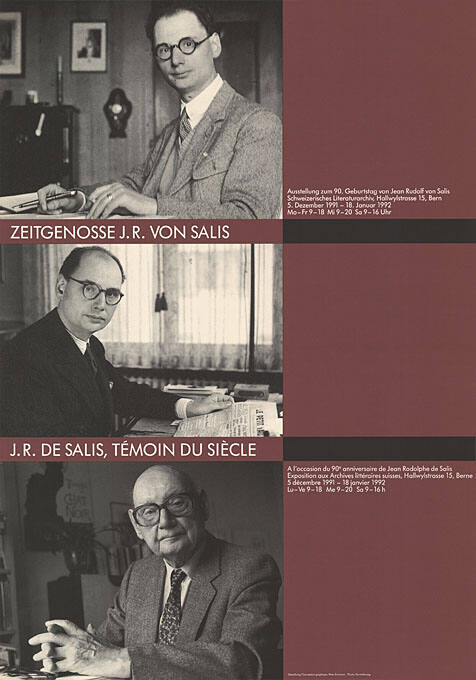 Zeitgenosse J. R. von Salis, J. R. de Salis, Témoin du siècle, Schweizerisches Literaturarchiv