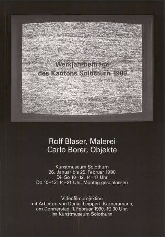 Werkjahrbeiträge des Kantons Solothurn 1989, Rolf Blaser, Carlo Borer, Kunstmuseum Solothurn