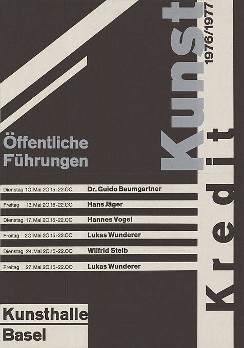 Kunstkredit 1976/77, Öffentliche Führungen, Kunsthalle Basel