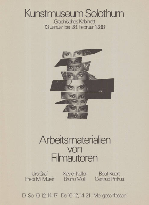 Arbeitsmaterialien von Filmautoren, Kunstmuseum Solothurn