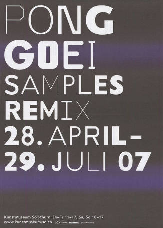 Pong, Goei, Samples Remix, Kunstmuseum Solothurn