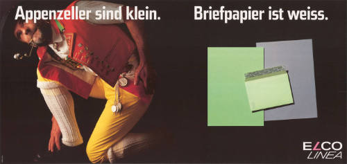 Appenzeller sind klein. Briefpapier ist weiss. Elco Linea