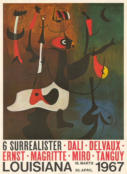 6 Surrealister, Dali, Delvaux, Ernst, Magritte, Miro, Tanguy, Louisiana