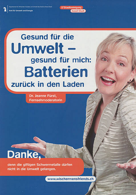 Gesund für die Umwelt – gesund für mich: Batterien zurück in den Laden, D’Stadtreinigung, Basel-Stadt