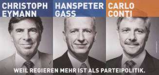 Christoph Eymann, Hanspeter Gass, Carlo Conti, Weil regieren mehr ist als Parteipolitik.