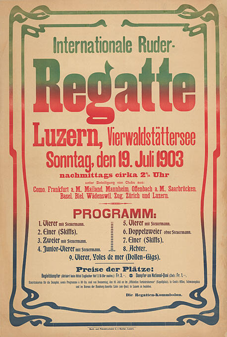 Internationale Ruder-Regatte Luzern, Vierwaldstättersee