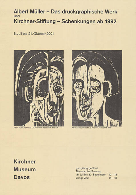 Albert Müller – Das graphische Werk, Kirchner Stiftung – Schenkungen ab 1992, Kirchner Museum, Davos