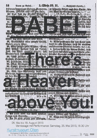 Babel, There’s a Heaven above You!, Kunstmuseum Olten