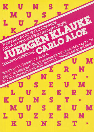 Juergen Klauke, Carlo Aloe, Kunstmuseum Luzern