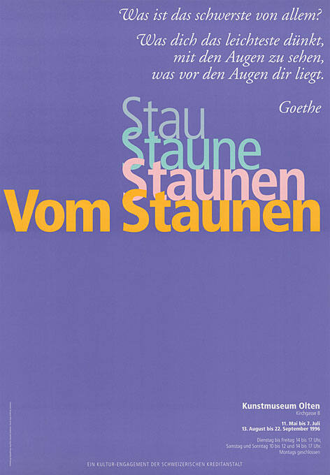 Vom Staunen, Kunstmuseum Olten