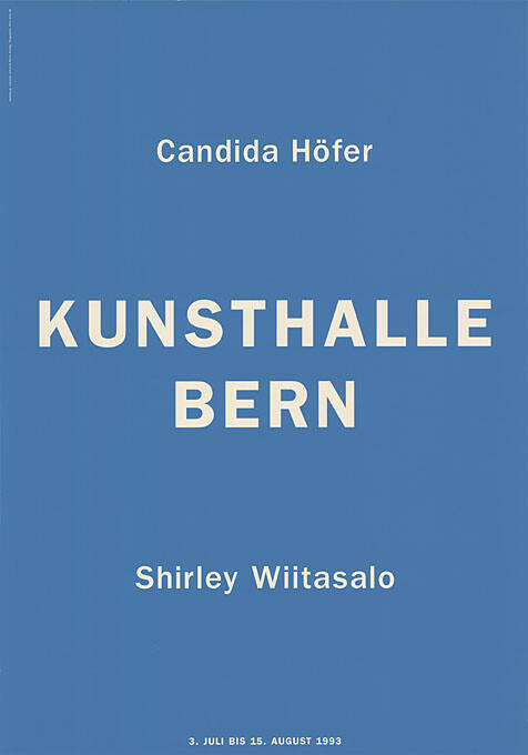 Candida Höfer, Shirley Wiitasalo, Kunsthalle Bern