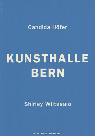 Candida Höfer, Shirley Wiitasalo, Kunsthalle Bern