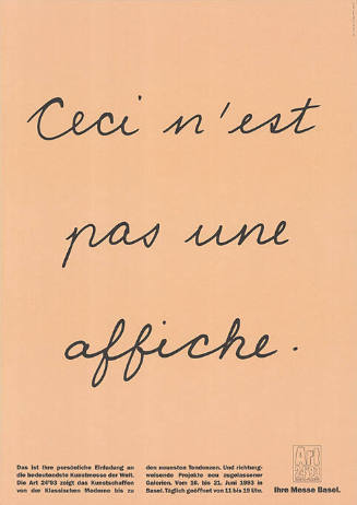 Ceci n’est pas une affiche. Art 24'93, Messe Basel