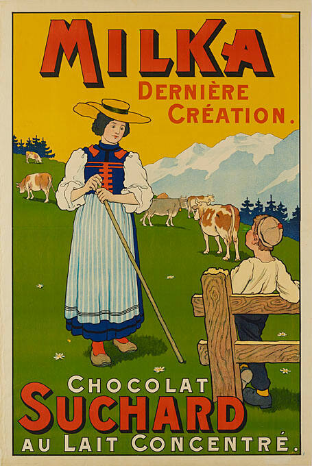 Milka, Dernière Création. Chocolat Suchard au Lait Concentré.