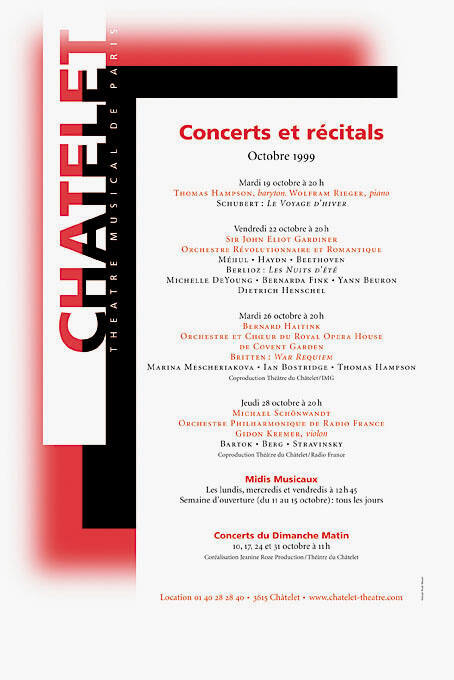 Châtelet, Concerts et récitals