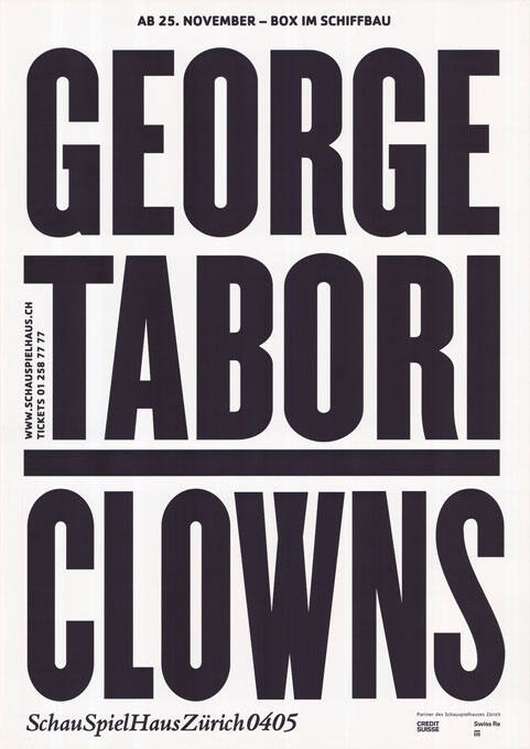 Clowns, George Tabori, Schauspielhaus Zürich, Box im Schiffbau