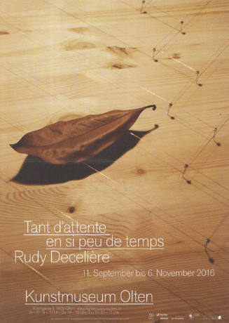 Rudy Decelière, Tant d’attente en si peu de temps, Kunstmuseum Olten