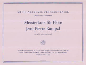 Meisterkurs für Flöte, Jean Pierre Rampal, Musik-Akademie der Stadt Basel