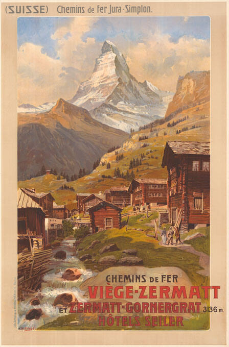 Chemins de Fer, Viège-Zermatt et Zermatt-Gornergrat, Hôtels Seiler, (Suisse) Chemins de fer Jura-Simplon.