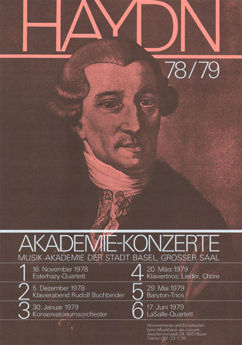 Akademie-Konzerte, Haydn, 78/79, Musik-Akademie der Stadt Basel