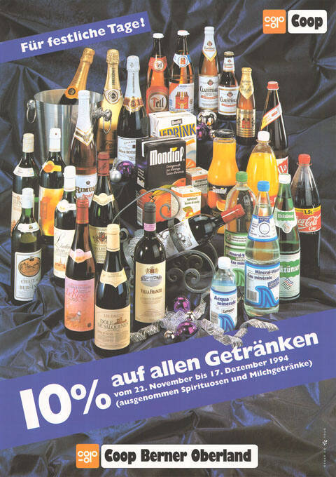 Für festiliche Tage! 10% auf allen Getränken, Coop Berner Oberland