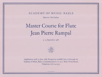 Master Course for Flute, Jean-Pierre Rampal, Academy of Music Basle