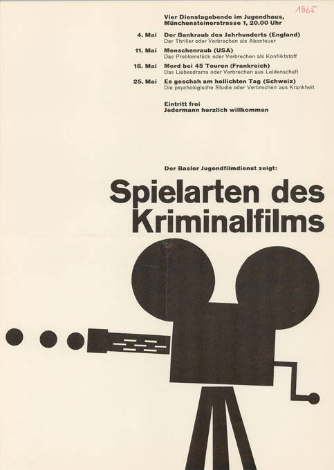 Spielarten des Kriminalfilms, Basler Jungendfilmdienst, Jugendhaus