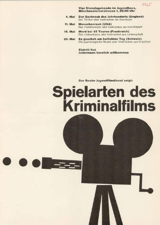 Spielarten des Kriminalfilms, Basler Jungendfilmdienst, Jugendhaus