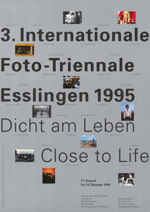 3. Internationale Foto-Triennale, Esslingen 1995, Dicht am Leben, Close to Life