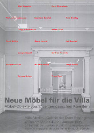 Neue Möbel für die Villa, Möbel-Objekte von 17 zeitgenössischen Künstlern, Villa Merkel, Galerie der Stadt Esslingen