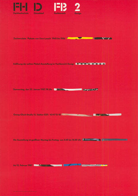 Zeichenzitate, Plakate von Uwe Loesch 1968–1986, Fachhochschule Düsseldorf, Fachbereich Design