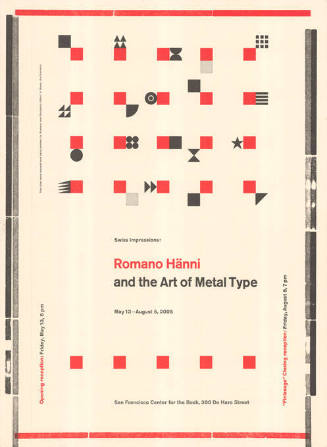 Romano Hänni and the Art of Metal Type, San Francisco Center for the Book