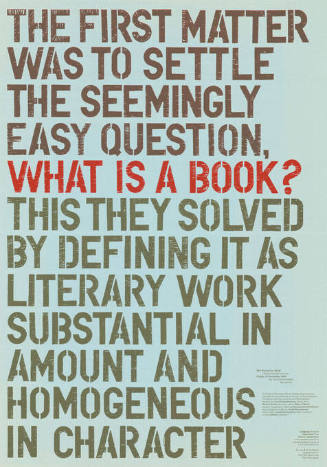 The first matter was to settle the seemingly easy question, what is a book? […]