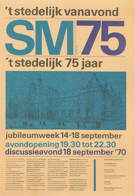 SM 75, Jubileumweek 14-18 September, 't Stedelijk Vanavond