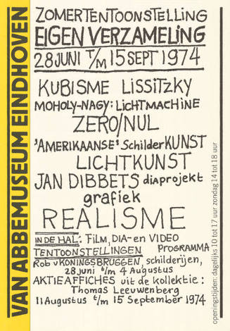 Zomertentoonstelling Eigen Verzameling 1974, Van Abbemuseum Eindhoven