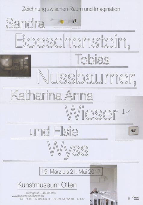 Sandra Boeschenstein, Tobias Nussbaumer, Katharina Anna Wieser und Elsie Wyss, Kunstmuseum Olten