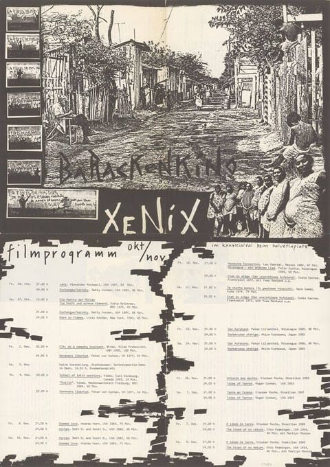 Barackenkino Xenix, Filmprogramm Okt/Nov