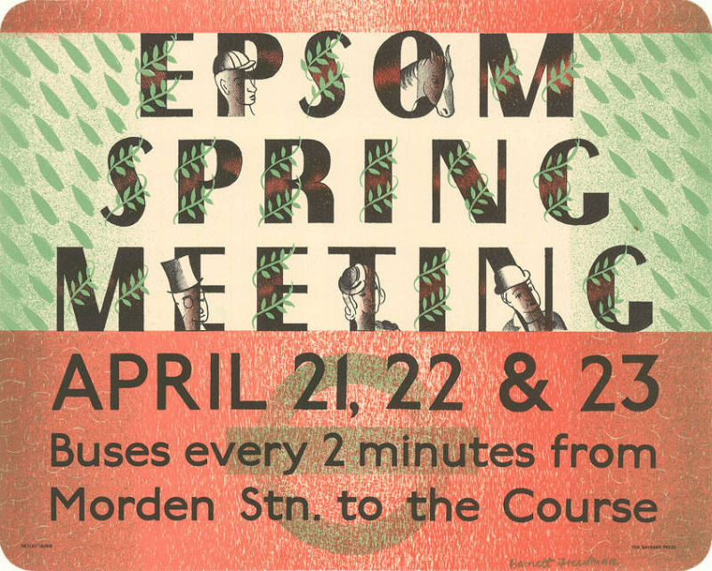 Epsom Spring Meeting, April 21, 22 & 23, Buses every 2 minutes from Morden Stn. to the Course