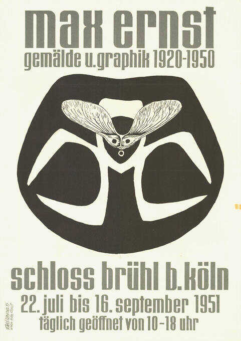 Max Ernst, Gemälde u. Graphik 1920–1950, Schloss Brühl b. Köln