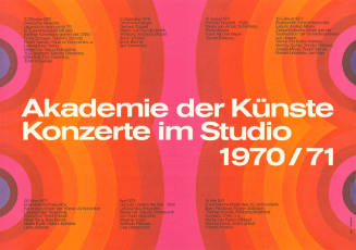 Akademie der Künste, Konzerte im Studio 1970/71