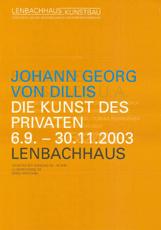 Johann Georg von Dillis, Die Kunst des Privaten, Lenbachhaus, München