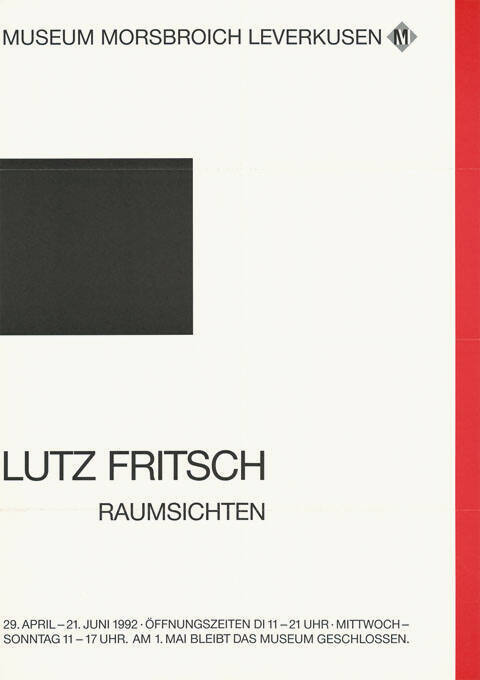 Lutz Fritsch, Raumsichten, Museum Morsbroich Leverkusen