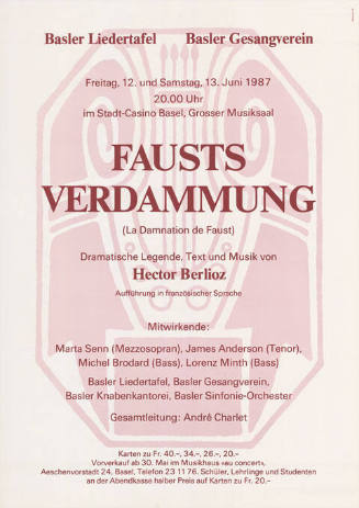 Fausts Verdammung, Hector Berlioz, Basler Liedertafel, Basler Gesangverein